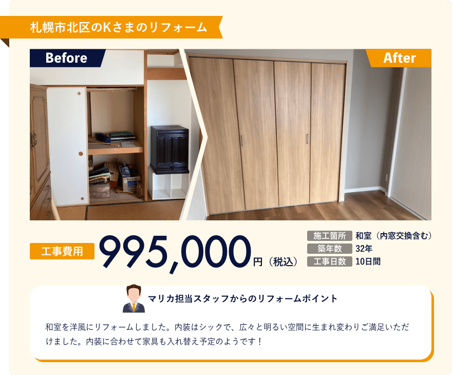 札幌市北区Kさまのリフォーム事例｜和室